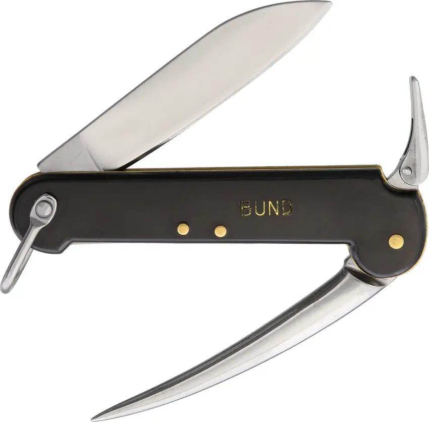German Sailor Pocket Knife - 3 Inch Stainless Blade With Marlin Spike And Satin Finish by Miscellaneous