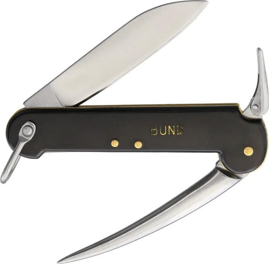 German Sailor Pocket Knife - 3 Inch Stainless Blade With Marlin Spike And Satin Finish by Miscellaneous
