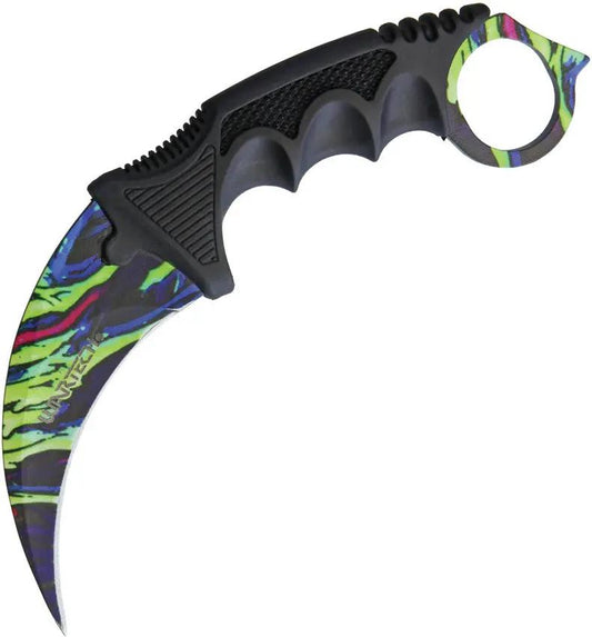 HyperBeast Neck Knife YC-9115-R - 3.5-Inch Stainless Karambit Blade With Multi-Color Finish And Glass Breaker by Miscellaneous