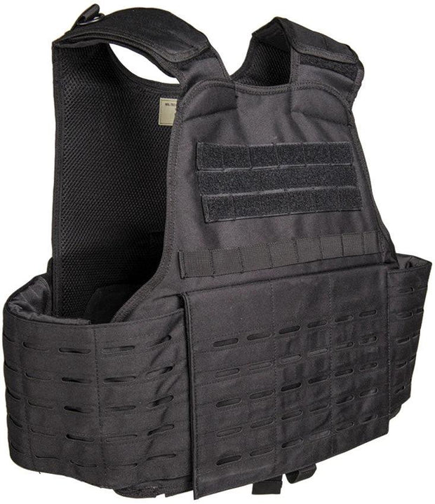 Mil-Tec Black Plate Carrier Vest 13465102 by Mil-Tec