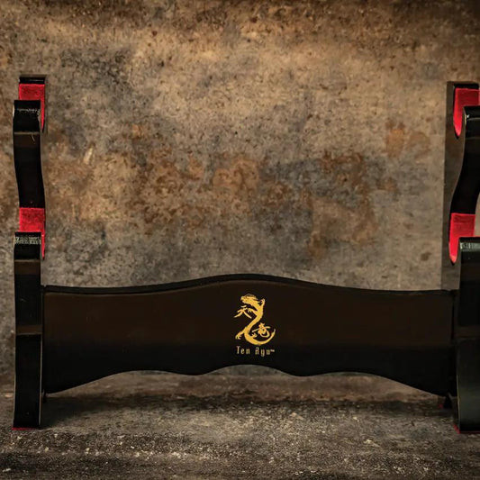 Ten Ryu Sword Stand MA-2SD - Black Lacquered Display Stand For Swords, 13 x 3.5 x 9.38 Inches, Boxed by Miscellaneous
