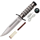 HK 695 Survival Fixed Blade Knife - Hollow Handle Survival Kit And Satin Sawback Blade by Miscellaneous