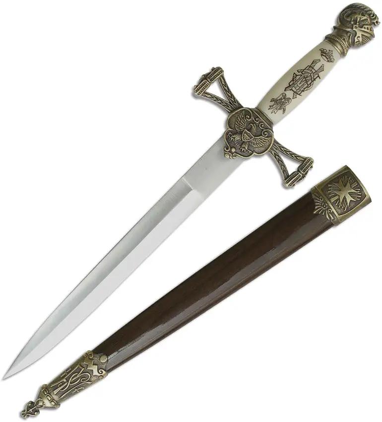 Legacy Arms Historical Short Sword SW-799 - Satin Stainless Blade With White Synthetic Handle And Black Scabbard by Miscellaneous