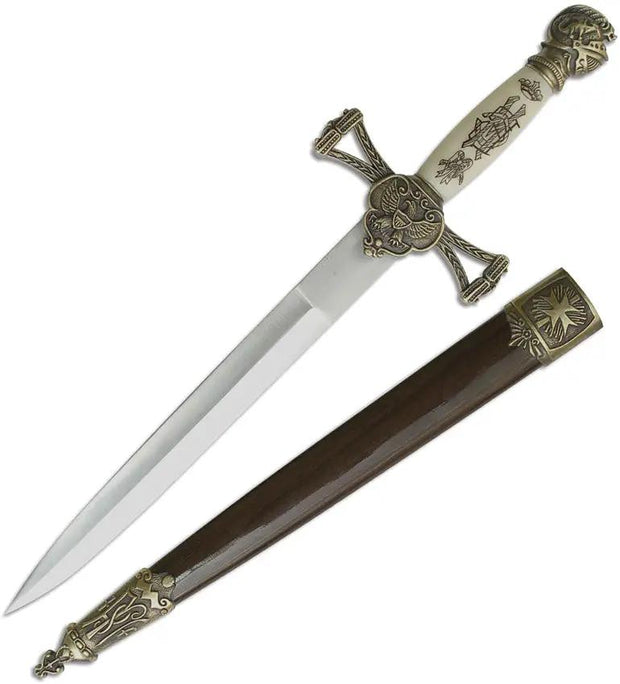 Legacy Arms Historical Short Sword SW-799 - Satin Stainless Blade With White Synthetic Handle And Black Scabbard by Miscellaneous