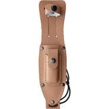 Pilot Survival Knife 9 Inch Overall - Sawback Carbon Steel Clip Point Blade With Stacked Leather Handle And Sheath by Miscellaneous