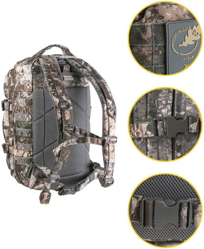 Mil-Tec Assault Backpack Small 14002065 - 20 Liter Compact Tactical Pack with Front and Side Pockets by Mil-Tec