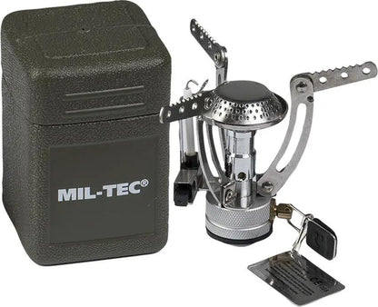 Mil-Tec Spider Butane Burner M4584 - Foldable Top Stainless Burner Aluminum Valve For Portable Cooking by Mil-Tec