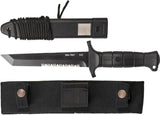 Mil-Tec German Combat Knife 15362100 - 11.88 Inch Overall, 6.5 Inch Black Partially Serrated 440A Stainless Tanto Blade by Mil-Tec