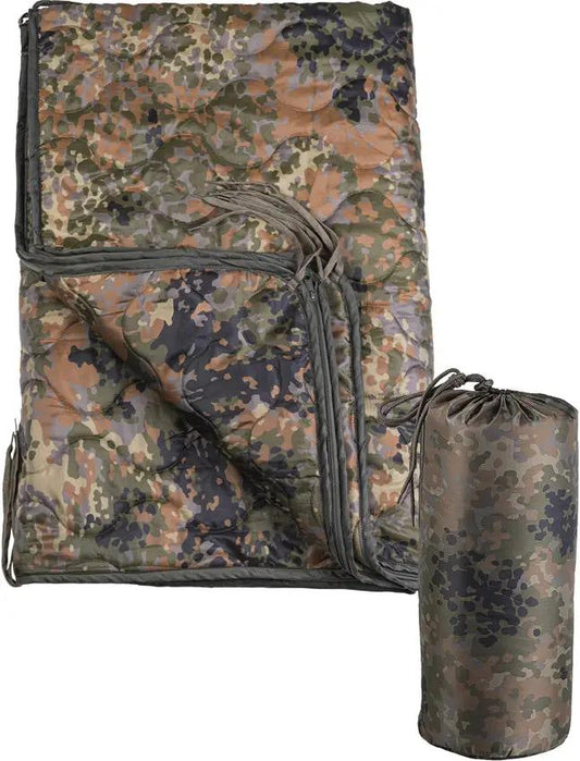 Mil-Tec Flecktarn Poncho Liner - Versatile Insulated Liner For Poncho Quilt And Emergency Sleeping Bag by Mil-Tec