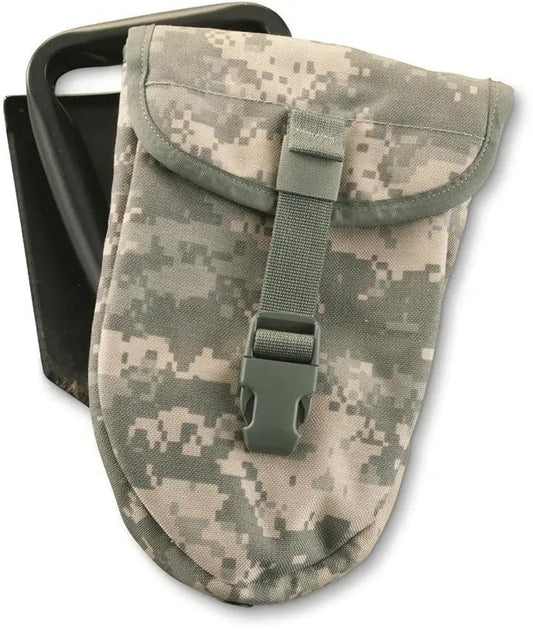 German Trifold Shovel - Used 15 Inch Overall, 7 Inch Head, 10 Inch Closed, ACU Nylon Case Included by Miscellaneous
