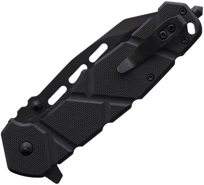 PWT Linerlock Assisted Opening Knife - Black Finish Stainless Blade, G10 Handle, Thumb Stud, Lanyard Hole, Pocket Clip by Miscellaneous