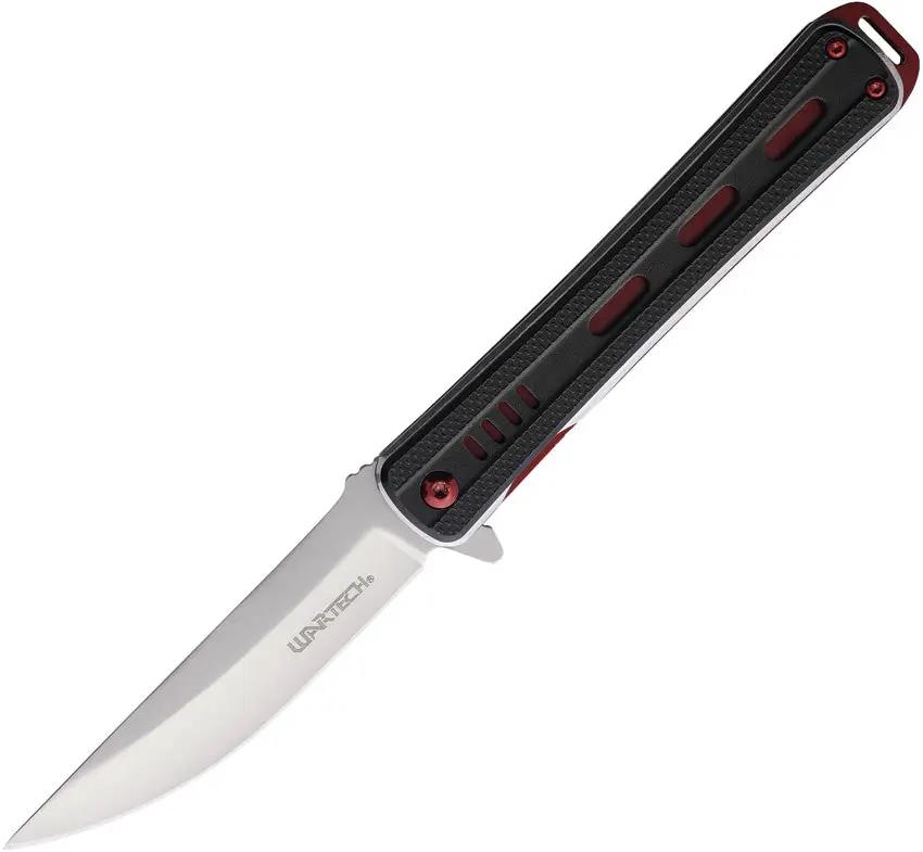 PWT Knives Linerlock Assisted Opening Knife Black Red - 5 Inch Closed Satin Blade by Miscellaneous