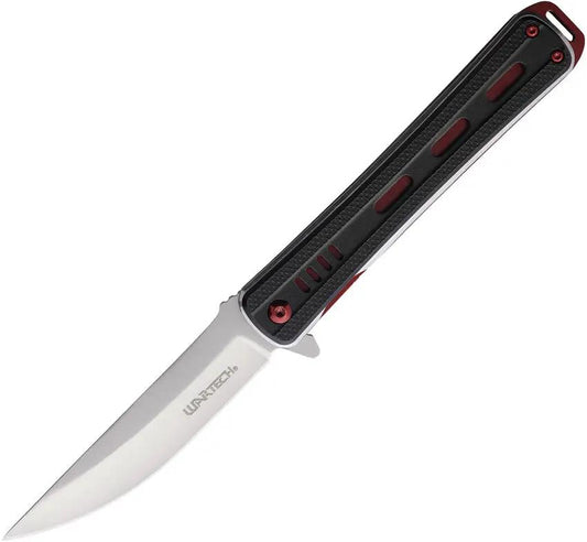 PWT Knives Linerlock Assisted Opening Knife Black Red - 5 Inch Closed Satin Blade by Miscellaneous
