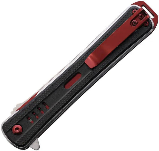 PWT Knives Linerlock Assisted Opening Knife Black Red - 5 Inch Closed Satin Blade by Miscellaneous