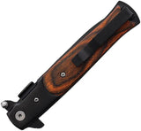 Miscellaneous Linerlock Assisted Opening Knife Brown Wood Handle - Stainless Spear Point Blade With Pocket Clip by Miscellaneous