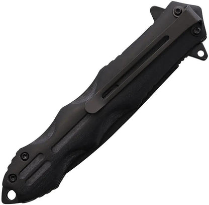 PWT Linerlock Assisted Opening Knife Black Finish Spear Point Blade 3.75 Inch - Black Wood Handle 5 Inch Closed by Miscellaneous