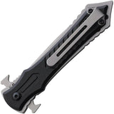 Miscellaneous Linerlock Assisted Opening Black PWT414CH - Bead Blast Stainless Spear Point Blade With Red Accents by Miscellaneous
