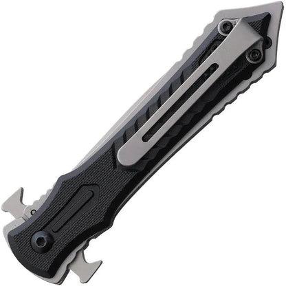 Miscellaneous Linerlock Assisted Opening Black PWT414CH - Bead Blast Stainless Spear Point Blade With Red Accents by Miscellaneous