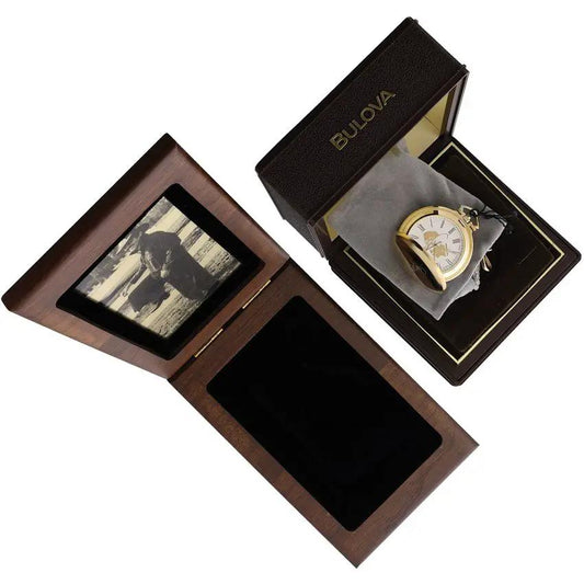 Accutron Richard Petty Watch - Quartz Movement Gold Tone Case With Chain And Wooden Gift Box by Miscellaneous