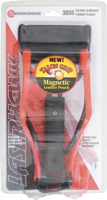 Marksman Tapered Band Slingshot 3055 - 30 Percent Greater Velocity With Folding Design And Built In Ammo Pouch by Marksman