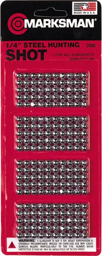 Marksman Hunting Shot 3100 - 1/4 Inch Steel Pellets, 250 Count For All Marksman Slingshots by Marksman