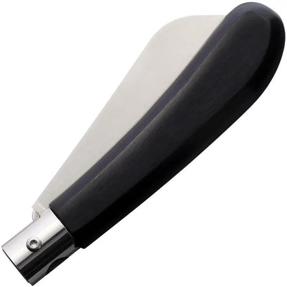 Main Knives German Line Linerlock - Black Wood Handle Satin Sheepsfoot Blade 4.5 Inch Closed by MAIN Knives