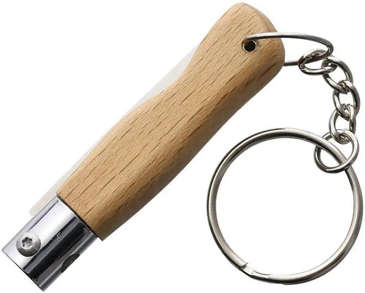 Main Knives Mini Pocket Folder Beech 6000 - Ultra Compact EDC With Beech Wood Handle And Satin Blade by MAIN Knives