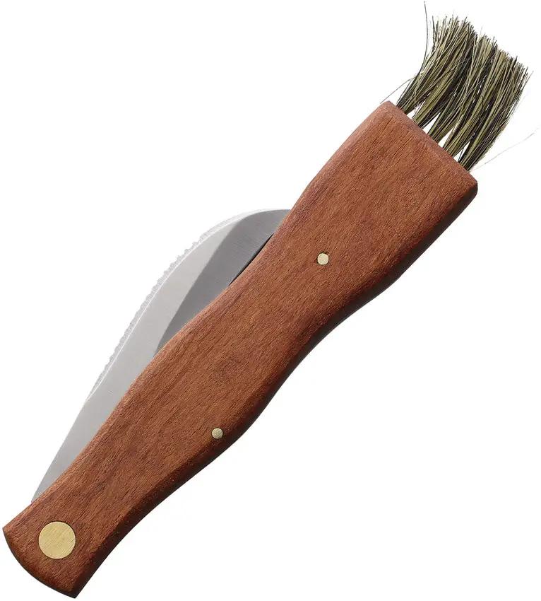 Main Knives Mushroom Knife 7000 - Satin Blade With Centimeter Markings And Brown Wood Handle by MAIN Knives