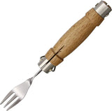 MAM Knife With Fork And Keyring 2020 Silver Ring - Beechwood Handle With Steel Bolsters by MAM