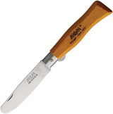 MAM Youth Linerlock Folding Knife Yellow Beech Wood Handle Satin Finish Blade For Everyday Use by MAM