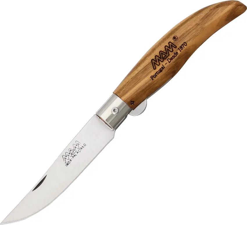 MAM Ibericas Linerlock 2011 Silver Ring Knife With Box And Beechwood Handle German Stainless Blade - Box Included by MAM
