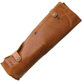 MAM Knife Set 3008 - Satin Finish Stainless Blades With Wood Handles And Brown Leather Knife Roll by MAM