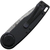 Mantis Gearhead Linerlock Damascus CF - Gear Driven Opening With Carbon Fiber Handle by Mantis