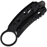 Mantis Vuja De Karambit MK4BK - Black Hawkbill Blade With G10 Handle And Finger Ring For EDC by Mantis