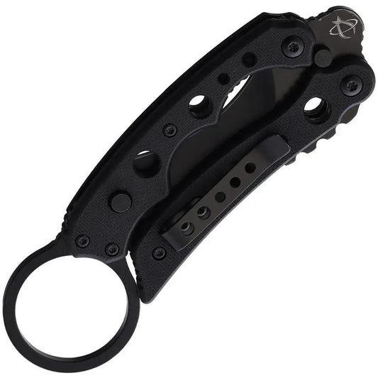 Mantis Vuja De Karambit MK4BK - Black Hawkbill Blade With G10 Handle And Finger Ring For EDC by Mantis