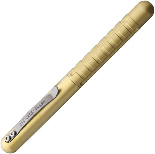 Maratac Brass Embassy Pen - Brass Construction Pocket Pen With Screw On Off Cap And Black Ink by Maratac