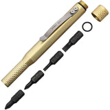 Maratac Brass Ti Pen Driver - Stonewashed Titanium Construction With Golf Ball Knurling And Bit Storage by Maratac