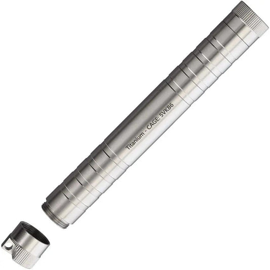Maratac Tube-A-Ton Titanium - Rugged Titanium Utility Tube Case For Two AA Batteries With Seal Lid by Maratac