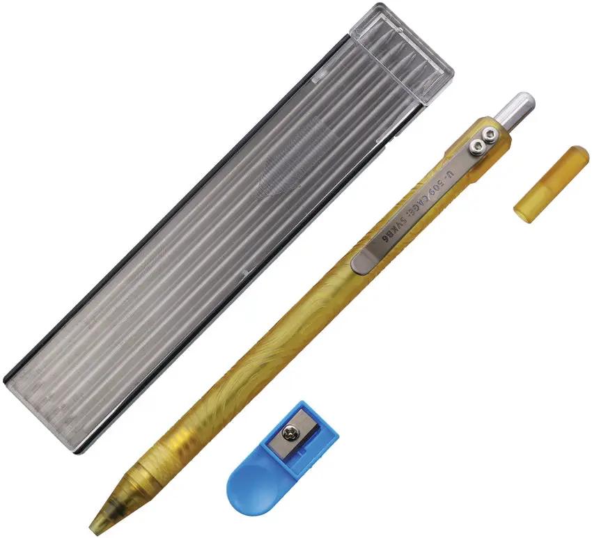 Maratac Draft Titan Mechanical Pencil - Ultem Amber Construction With 2mm Lead And 12 Refills by Maratac