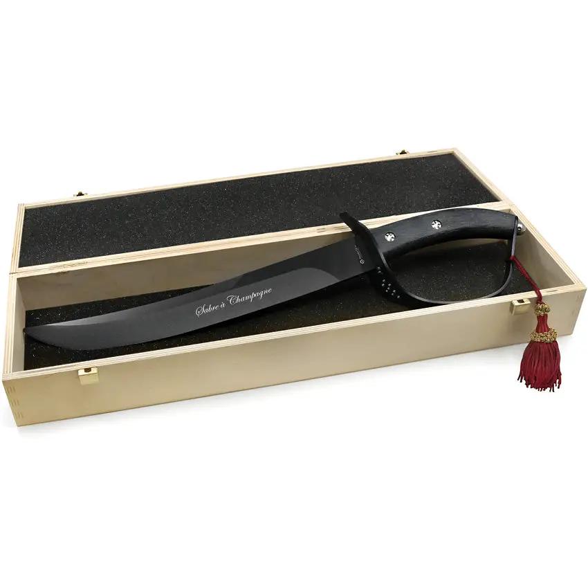 Maserin Sommelier Saber 200SC14N Premium Champagne Opener With Black Matte Blade And Grapevine D Guard For Hosts by Maserin