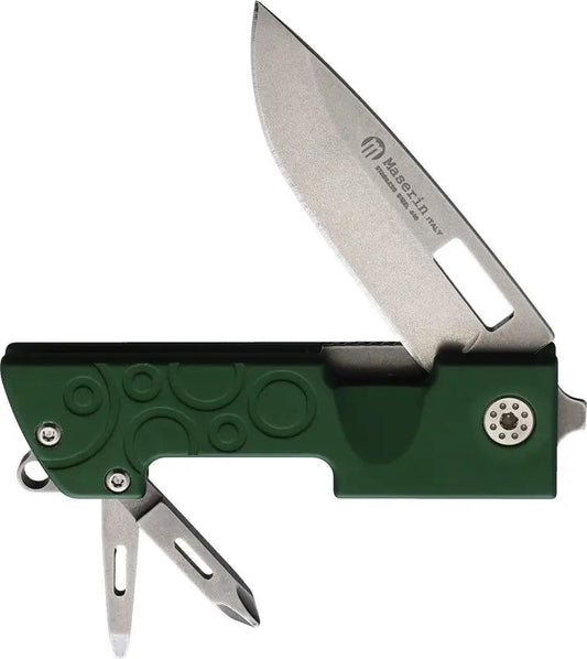 Maserin D DUT Multi Tool Knife Green Anodized Aluminum Handle 3.5in Blade 440 Stainless EDC Outdoor by Maserin