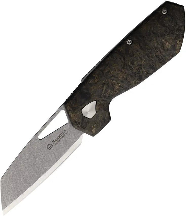 Maserin WTN W1 Lock Knife Gold Fat Carbon Handle Tungsten Steel Blade For Enthusiasts by Maserin