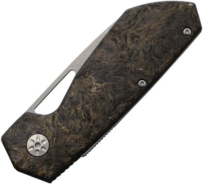 Maserin WTN W1 Lock Knife Gold Fat Carbon Handle Tungsten Steel Blade For Enthusiasts by Maserin