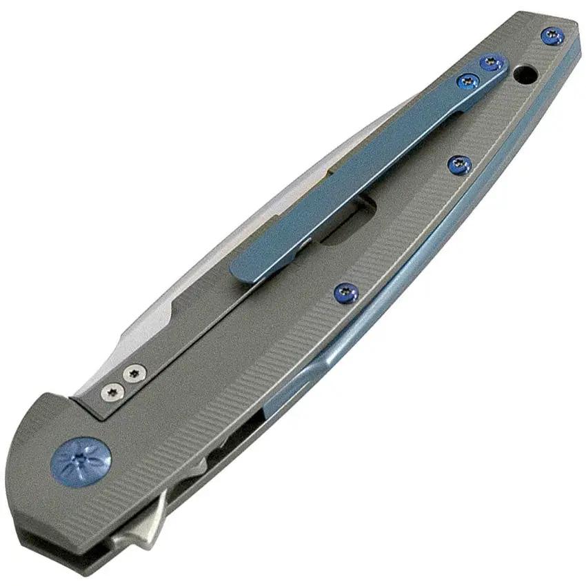 Maserin Solar Framelock Gray 405 EDC Folding Knife With D2 Steel Blade Gray Titanium Handle Extended Tang by Maserin