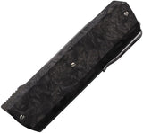 Maserin Damascus Linerlock Knife 410DN Rose Pattern Inox Blade 2.63in, 3.63in Closed Carbon Fiber Handle EDC Ready by Maserin