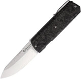 Maserin 410 Silver Linerlock Knife With Elmax Blade Fat Carbon Fiber Handle Extended Tang For EDC Enthusiasts by Maserin