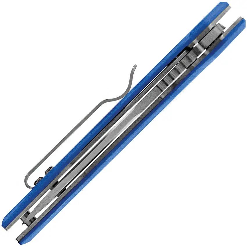 Maserin Sport Linerlock 46003G10B EDC Knife With 3 Inch Satin 440 Blade Blue G10 Handle Extended Tang Pocket Clip by Maserin
