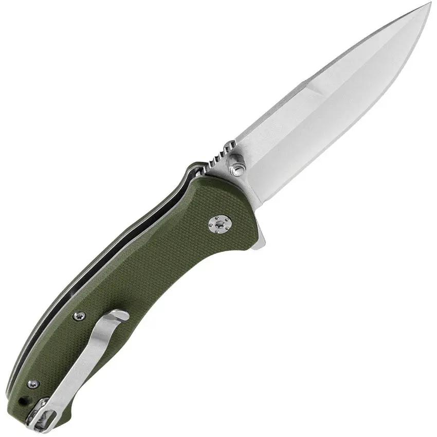Maserin Sport Linerlock 46005G10V EDC Folding Knife With 3In Satin Blade And Green G10 Handle For Outdoor Enthusiasts by Maserin