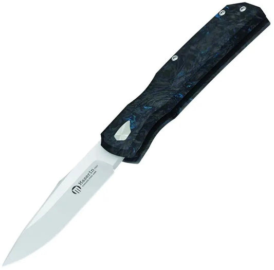 Maserin 502 Power W Lock Folding Knife Satin N690 Blade Black Fat Carbon Handle EDC Outdoor by Maserin