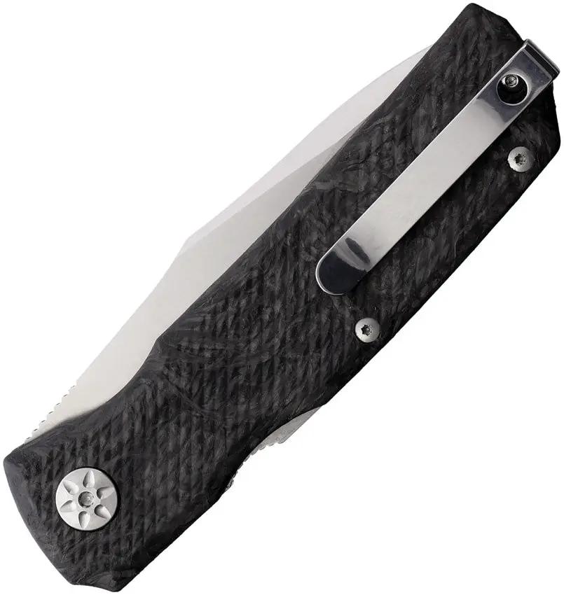 Maserin 502 Power W Lock EDC Knife With Satin Bohler N690 Blade Black Fat Carbon Fiber Handle by Maserin